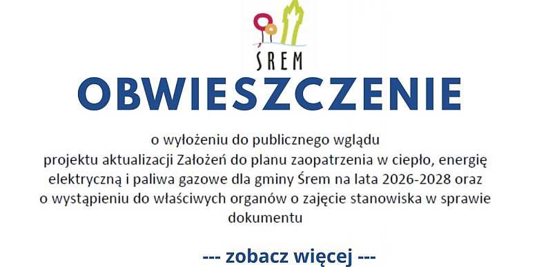 OBWIESZCZENIE o wyłożeniu do publicznego wglądu