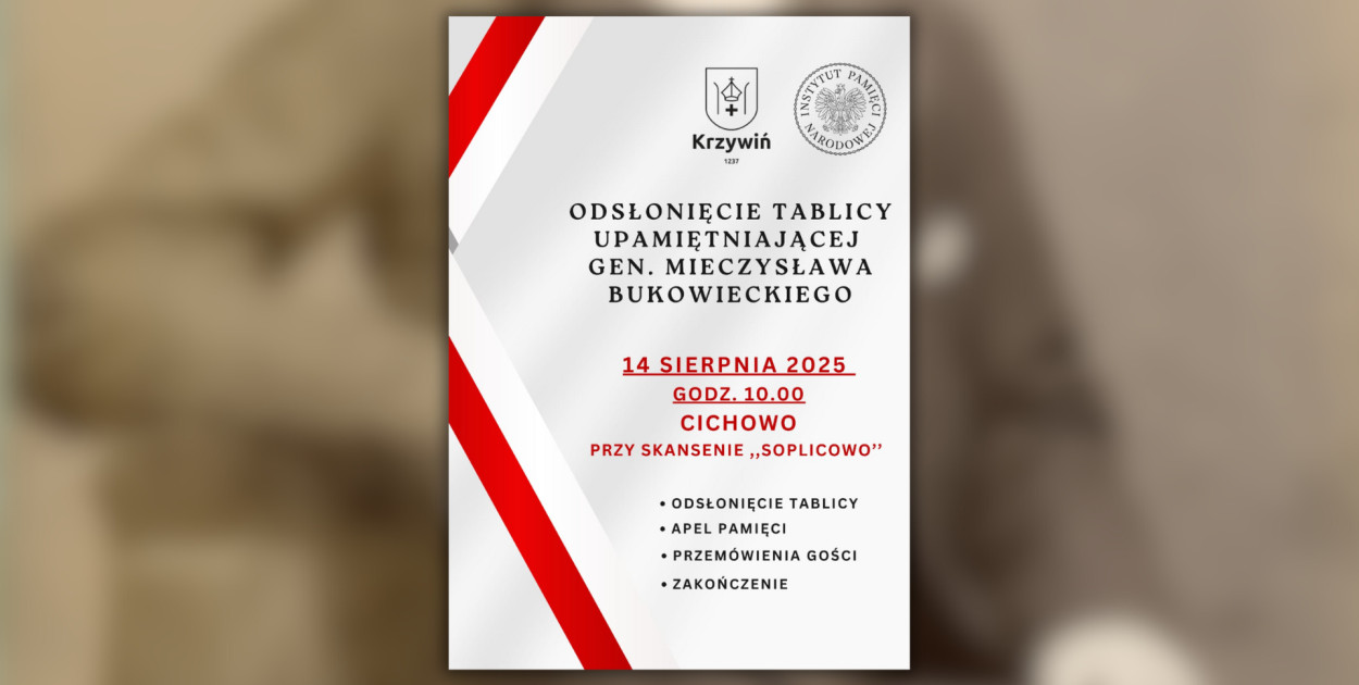 Pamiątkowa tablica zostanie odsłonięta w Cichowie.