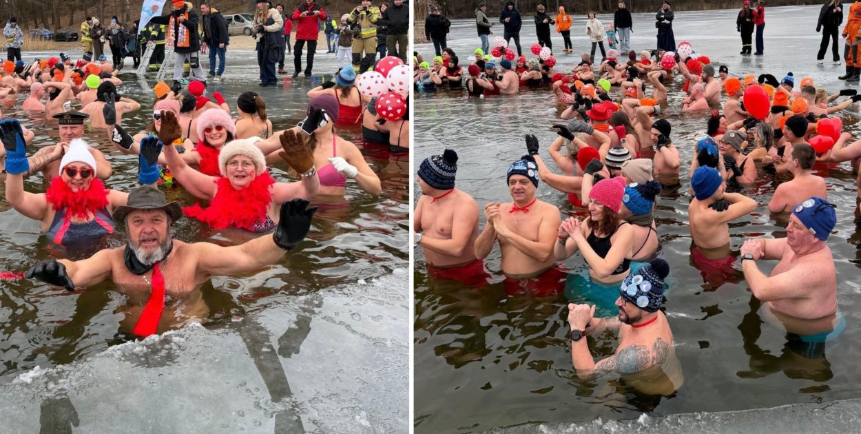 Zakochani w morsowaniu- Walentynkowe spotkanie w Jarosławkach