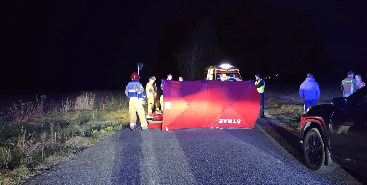 Tragiczne wydarzenie w Dąbrowie z udziałem rowerzysty